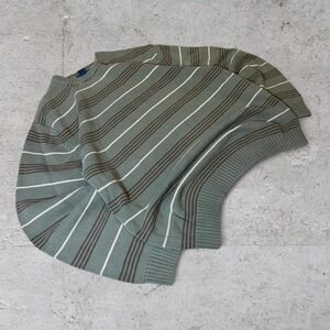 Mens vintage forest Green and brown striped pastel heavyweight Y2K sweater